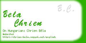 bela chrien business card